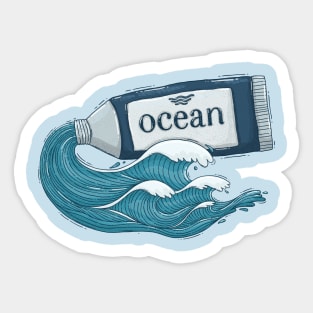 Ocean Paint Tube Sticker